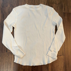 Boys GAP White Long Sleeve Waffle Knit Tee XXL